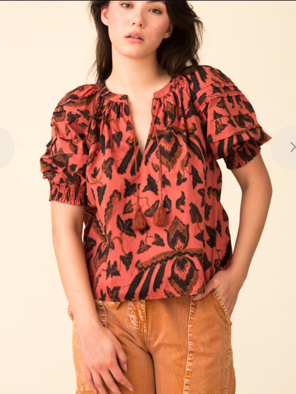 Ulla Johnson Arin Floral Puff Sleeve Peasant Blouse